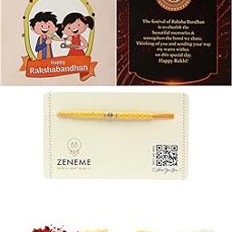 Rakhi for Bhaiya Beads stringed in Thread Rakhi with Roli Chawal and Raksha Bandhan Greeting Card Rakhi for Bhai-image-52