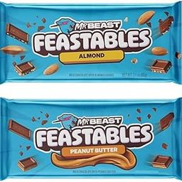 Mr.Beast Feastable Combo Pack Almond & Peanut Butter Bar 60g each-image-95
