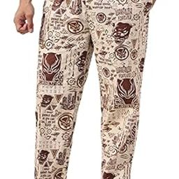 Black Panther: King Of Wakanda Men and Boys Pull On Brown All Over Printed Regular Fit Cotton Pajamas-image-60