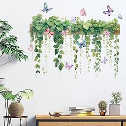 INDIAN ROYALS Nordic Plant Green Leaf Butterfly Self Adhesive Wall Sticker for Kids Room Decor (30CM x 45CM)-image-44