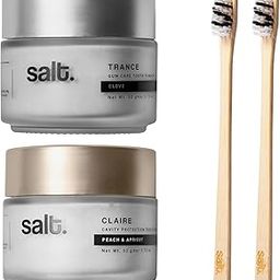 Salt. Oral Care Claire Day & Trance Night Tooth Powder Combo with 2 Eden Bamboo Toothbrushes | Anti-Bacterial, Plaque Control | Papain, Bromelain, Activated Charcoal | Biodegradable & Eco-Friendly | Complete AM to PM Protection-picture-16