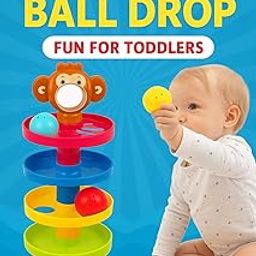 Educational Ball Drop Tower Toy, 5-Tier Rolling Track with Monkey Top, Colourful Balls for Hand-Eye Coordination-image-46