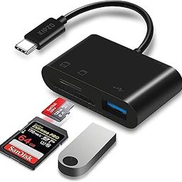 Black SD Card Reader Type c Card Reader 3 in 1 USB C to SD Micro TF Card Reader USB 2.0 Camera Camera Memory Card Reader Adapter OTG Compatible with USB C Devices Android Laptop PC-image-78