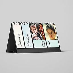 Brown Cloud Personalized Perpetual Table/Desk Calendar with Black Stand Stand with Customized Photographs/Message/Quote for Personal/Corporate Gift(002) (size 5 x 9.5)(1 Calender)-image-82