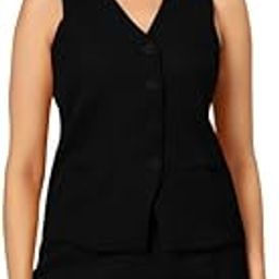 V-Neck Sleeveless Waistcoat & Skirt Suit Set-picture-27