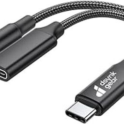 Dsynk Gear Type C to 3.5mm Audio Connector with PD Fast Charging Cable, Gold Plated Converter Adapter Compatible with iPhone 16/15 Series, Galaxy Series,Pixel 9/8/7 & Other Type C Phones (Black)-image-25