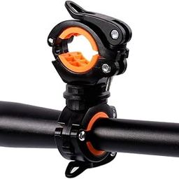 PANCIKAA 360-degree Rotation Cycling Light Holder | Clamp Clip for Bike, Bicycle, Cycle & Auto Rickshaw | LED Flashlight Bracket Grips to Hold Torch/Light - Black-11