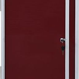 ALKOSIGN Platinum Series Textured Fabric Notice Board -Maroon (1.5 x 2 Feet) | Lockable Notice Board | Bulletin Board | Transparent Cover| for Offices, College,Schools | with 72 Multi Color Push pins-19