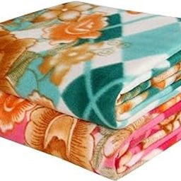 BSB HOME All Season Miltipurpose Polar Fleece Blanket Combo| Assorted Multicolour Lightweight Blanket | Set of 2, 60x90 inches | TC - 220-21