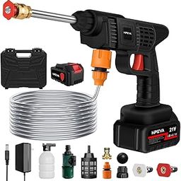 Cordless Portable Power Washer - 452PSI Battery Powered Pressure Washer,1.3GPM Handheld Pressure Washer Gun with Nozzles,Rechargeable High-Pressure Car Washer Gun for Car Washing/Home/Floor-24