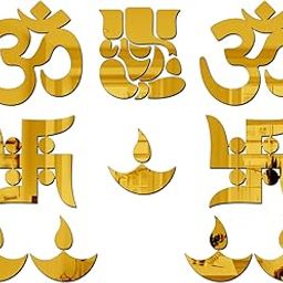 Wall1ders 3D Ganesha Combo (Golden), Mirror Stickers for Wall, Acrylic Stickers, Wall Mirror Stickers, Wall Stickers for Bedroom, Hall, Home Offices-image-7