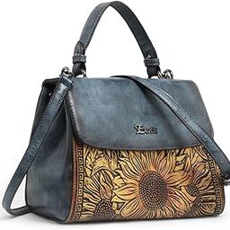 Premium® Vintage Embossed Floral Flap Desing Sling Bag For Women-image-19