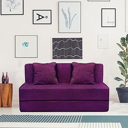 Screw & Art 4 * 6 ft Convertible Folding Sofa Bed ? Memory Foam Sleeper Modern Linen Fabric Floor Couch, Pre-Assembled with Living Room, Dorm, Guest Room, Home Office & Loft 2 Setar Sofa (puplre)-image-64