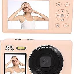 LICAEVEY Digital Camera, 5k 80mp UHD Dual Screens Vlogging Camera with Fill Light and 18x Digital Zoom Auto Focus, WiFi Compact Small Camera for Travel Photography (32GB)-image-39