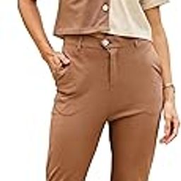 Cotton Co-ord Set for Daily Casual Wear - Solid Pattern Pant with Color Blocked Short Shirt for All Seasons, Perfect for Gifting, Coca Mocha (XS)-image-33