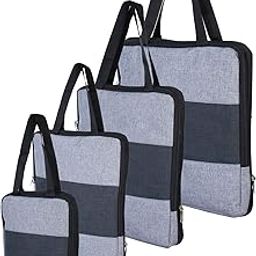 Compression Polyester Packing Cubes Travel Organizer for men and women ; Expandable - Set of 5 (Grey)-image-25