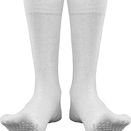 NOFALL Antislip Full Length Cotton Socks for Men, Ideal for Yoga, Exercise, Home, Suitable for Daily Use, Soft and Breathable, Color - White (Pack of 5)-image-73