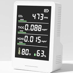 5-in-1 Professional Indoor Air Quality Monitor Indoor Portable CO2 Monitor | Temperature | Formaldehyde Detector | Humidity TVOC | Air Quality Tester - Confined Space Clean Air Monitor-19