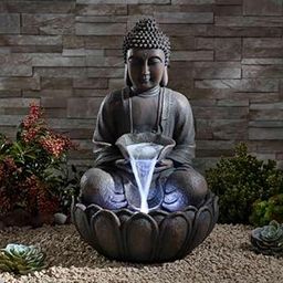Lotus Buddha Water Fountain for Home, Office, Garden Peach Color Large Size - 2 Feet (Design 2)-image-46