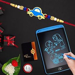DeoDap (K1_328_1360) Multicolor Rakhi/Bracelet With Effete Lcd Writing Pad/Tablet |Rakhi + Tablet|Kids Silver Rakhi|Rakhi For Brother With Gift Kids|Gifts For Little Brother|Bracelet For Brother |-28
