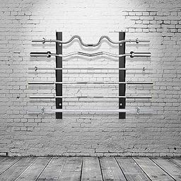 ALLYSON FITNESS Olympic Barbell Rack Bar Storage Holds 6 Barbells, Weight Bar Holder, Barbell Storage, Wall Mount Bar Plate Storage Rack-26