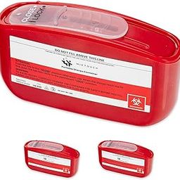 Pocket Travel Sharps Disposal Container - Needle Container Disposal with Wide Opening, Flat Bottom, Translucent Lid - Easy-Use, Portable Sharps Container for Pen Needles, Lancets, Strips - 3 Pack-image-30