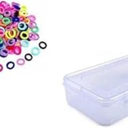 Yattha Yuvi Craft Velvet Soft Mini Rubber Bands - Pack of 100 Multicolored Hair Bands with Free Storage Box for Women and Girls-image-55