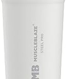 MuscleBlaze Steel Pro Shaker 700 ml with Steel Whisk, Leakproof Gym Shaker Bottle for Supplements, Pristine White-30
