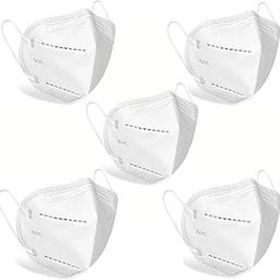 N95 5 Layer Disposable Printed Face Mask With Elastic Ear Band Face Mask For Men, Women & Children (Pack of 5)-11