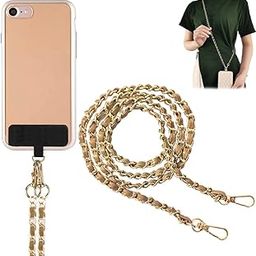 Aesthetic Cute Golden Crossbody Phone Lanyard for iPhone Attached with Case Cover Accessories Mobile Charm Bag Straps Shoulder Hanging Purse Sling Holder Keychain-picture-32