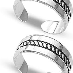 925 Sterling Silver BIS Hallmarked Antique Oxidized Adjustable Band Toe Ring for Women-image-61