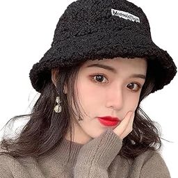 Wool Embroidered Warm Winter Hat for Women Hat Style Bucket-HatFluffy Warm (Above 15Years)-image-6