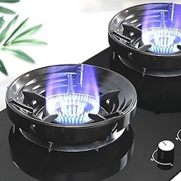 Thermador Pack of 2 Gas Saver Burner Stand | Suitable for all Gas Stoves | Windproof Gas Saver | Ideal for Home & Outdoor | Durable material | Black-image-75