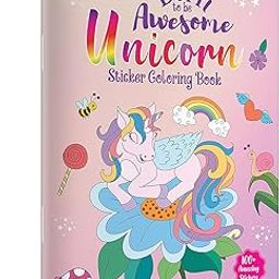 Born To Be Awesome Unicorn - Sticker Coloring Book With 100+ Stickers: Fun Activity Book For Children-picture-26