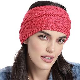 Headband Earwarmers for Winters | Handmade/Crocheted with Good Woolen Unisex Earwarmer Earmuffs Earcap Earcover Soft Headwrap Warm Winter Accessories (2604 Coral V stitch)-image-74