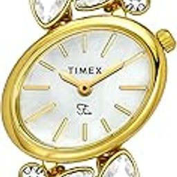 Fria Analog Watch for Women with White Oval Dial & Gold Brass Bracelet Band Water Resistant Women's Wrist Watches - TWEL20901-image-65