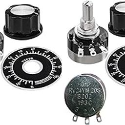 2 Set of B 2k Ohm B202 RV24YN20S Potentiometer with Dial plate & A-03 knob-24