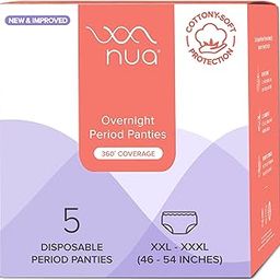 Nua Overnight Disposable Period Panties | Pack of 5 | (XXL-XXXL) | Heavy Flow Absorbency | Leakproof Protection | Discreet & Secure | Breathable | No Rashes | No Discomfort-image-51