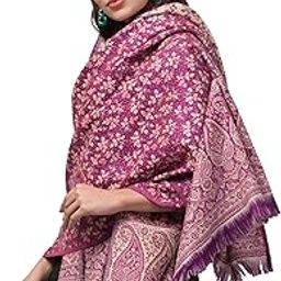 Women’s Jamawar Weave Woolen Shawl/Stole for Winters, Floral Design Thick and Soft Shawl for Ladies (40 x 80 inches)-picture-3