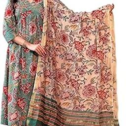 Women Floral Printed Anarkali Kurta and Pant Set with Dupatta | Kurta Set | Ethnic Set | Dupatta Set | |Material: Viscose-picture-18