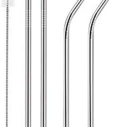 Stainless Steel Drinking Straws Set with Cleaning Brush, Reusable Metal Straws for Smoothies and Beverages-image-9