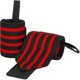 Weightlifting Wrist Support Straps with Thumb Loops 20 Inch– Gym Wrist Band for Men & Women – Strength Training Workout Gear (Red - 1 Pair)-image-85