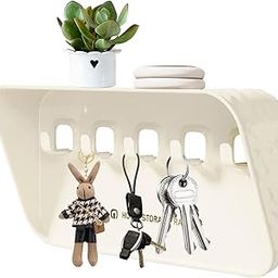 TUPERMAR Key Rack with Shelf, Key Holder Wall with Tray and 5 Hooks, Key Rack No Drilling, Multifunctional Key Hook for Living Room, Bedroom, Hallway, Entrance-image-99