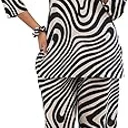 Black & White Stripes Print Co-rd Set-48
