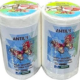ANTIL'S Multipurpose 3Ply Kitchen Paper Roll/Tissue/Towel for Cleaning, Super Absorbent Material (60 Pulls Per Roll) Pack of 2-image-44