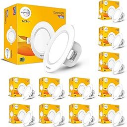 wipro Polycarbonate Alpha 10W Round Downlight Junction Box | Warm White (2700K) | Glare-Free Design | Recessed Down Light For False Ceiling | Cutout - 3 Inch | Pack Of 12-29