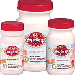 Vedic Gas Mukti Churna - (Pack of 3) | Digestion, Constipation, Bloating | Stomach, Flatulence, Acidity, Gastric, Mouth Taste | Abdomen, Ulcer, Gas, Vomitting, Hunger (50 Gm)-25