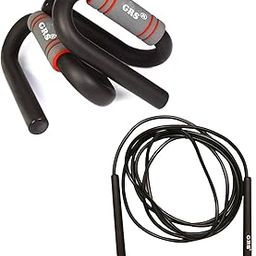 GRS® GR001 Skipping Rope & Strong Steel S Shape Push Up Bar (kit) for Men & Women Unisex Exercise Combo(Home Gym)-picture-21