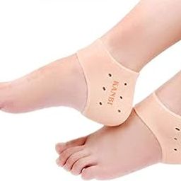 KANBI Silicone Gel Heel Pad Socks For Heel Swelling Pain Relief, Anti Crack Full Length Dry Hard Cracked Heels Repair Cream Foot Care For Men And Women (Half length) (1 Pair)-image-98