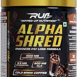 Ripped Up Nutrition Alpha Shred - Pro Series,Fat Burning Powder,Premium Ultra Strenth Lipolytic Fat Burning (Cold Brew Coffee,150 Gm),1 Count,30 Servings-15